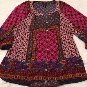 New Directions Floral Blouse